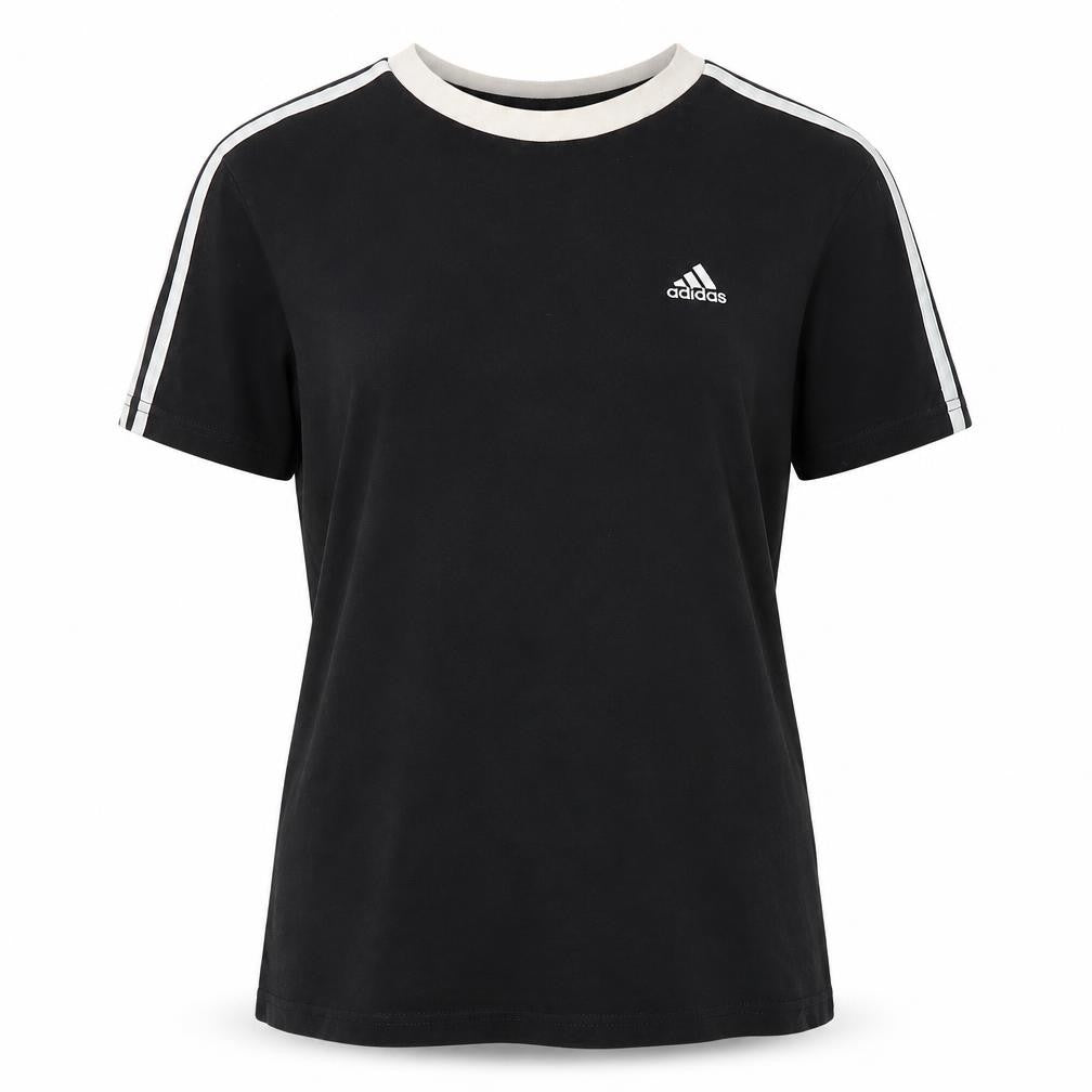 Womens UK Size XS adidas Black 100% Cotton T-Shirt