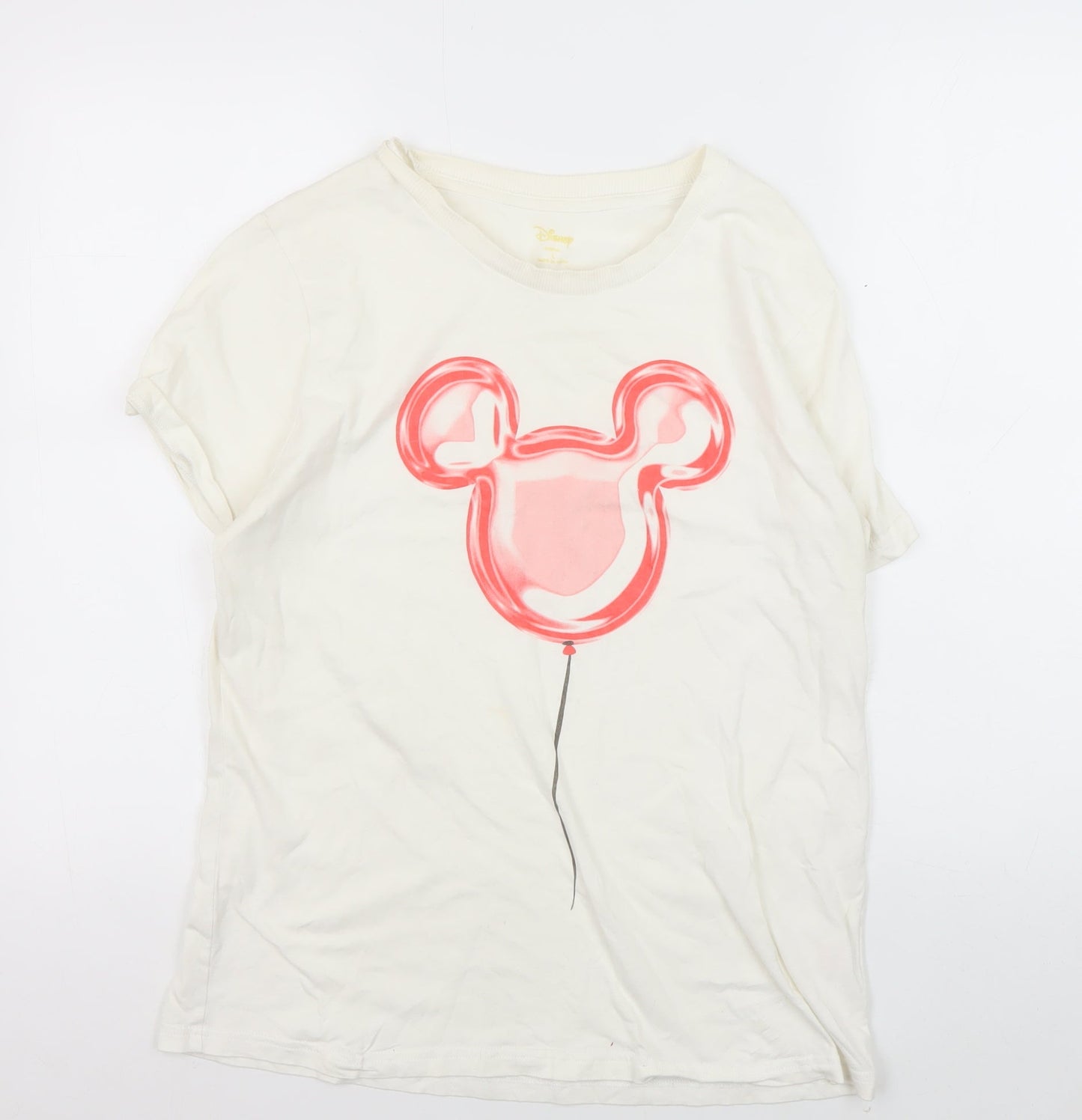 Disney Unisex White T-Shirt L Mickey Mouse Casual