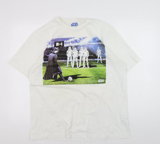 Star Wars Men's White Graphic T-Shirt L
