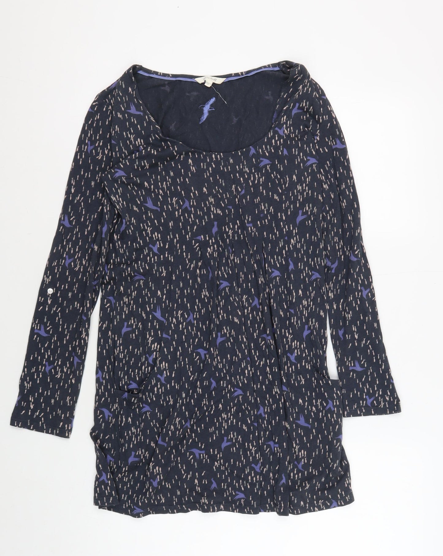 White Stuff Women's Navy Blue Long Sleeve Tunic Top