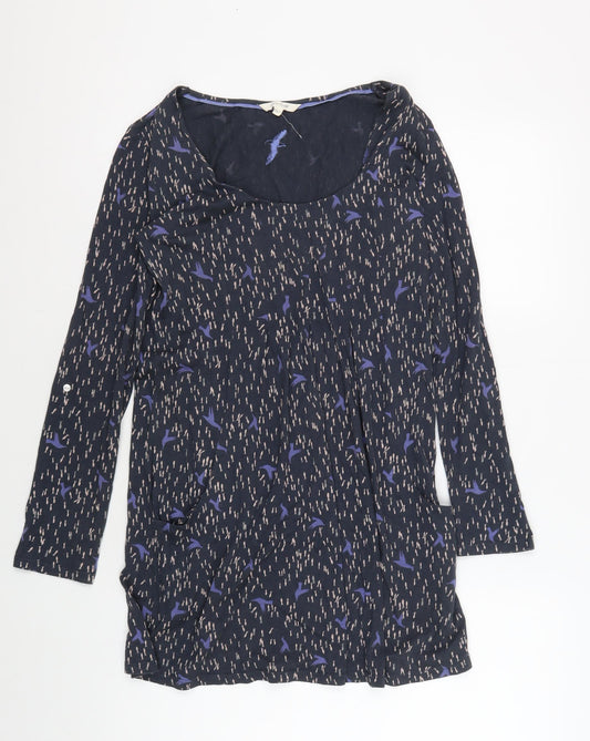 White Stuff Women's Navy Blue Long Sleeve Tunic Top