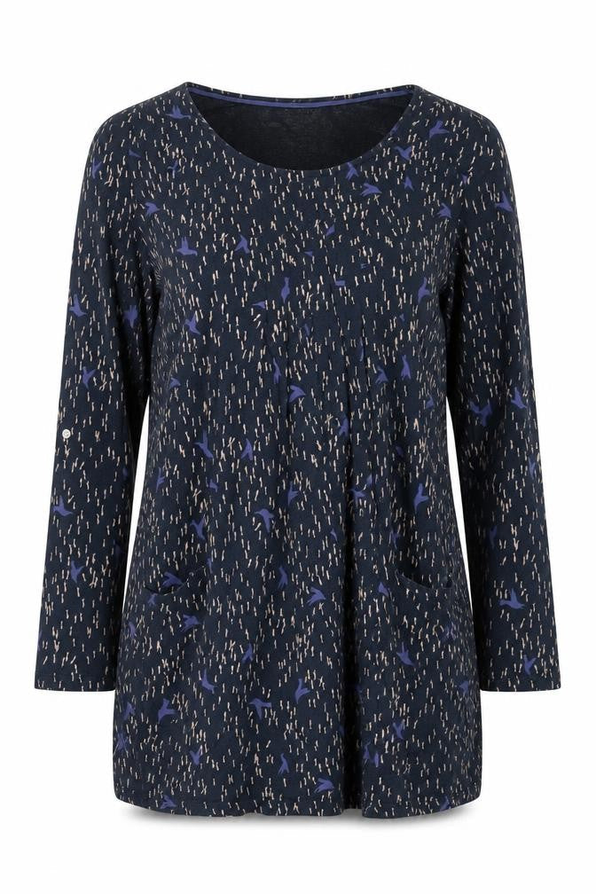 Womens UK Size 8 White Stuff Blue Modal Blend Blouse