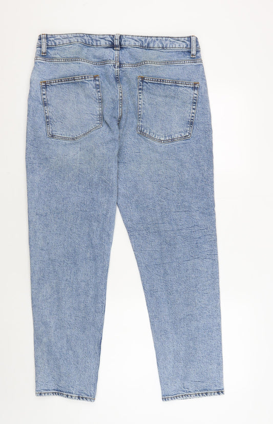 ASOS Women's Tapered Blue Jeans, L, Regular Fit, Denim