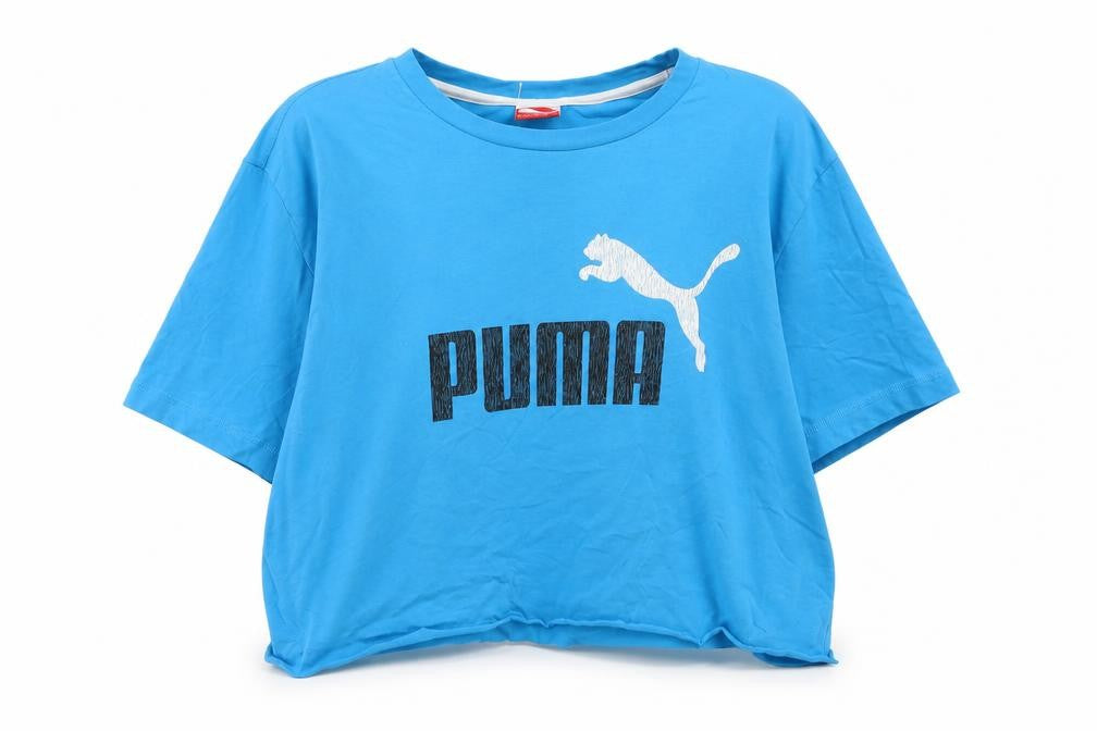 Puma Womens Blue XL Basic T-Shirt, Breathable, Sports