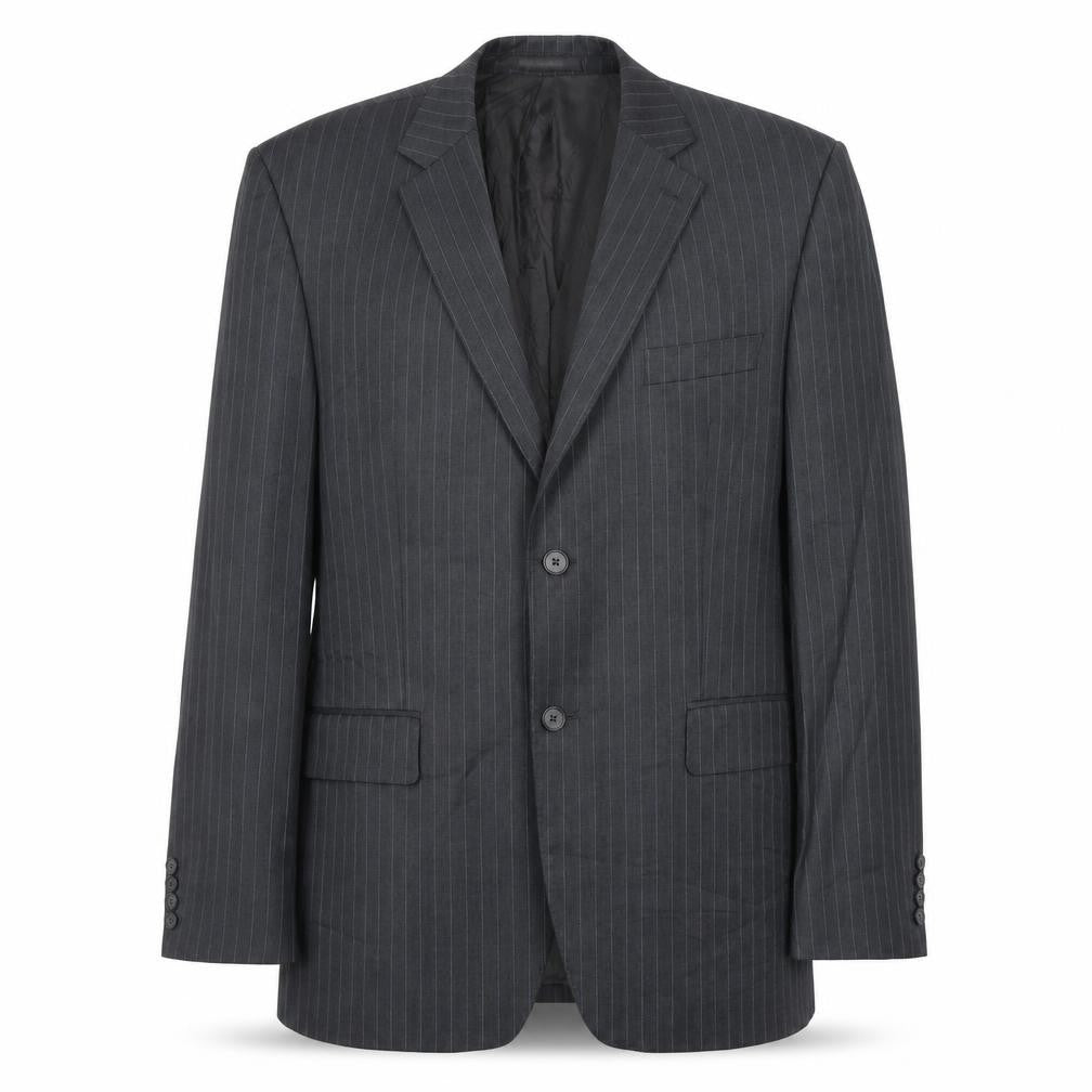 Mens 42 Chest Regular Jeff Banks Grey Two-Button Suit Jacket