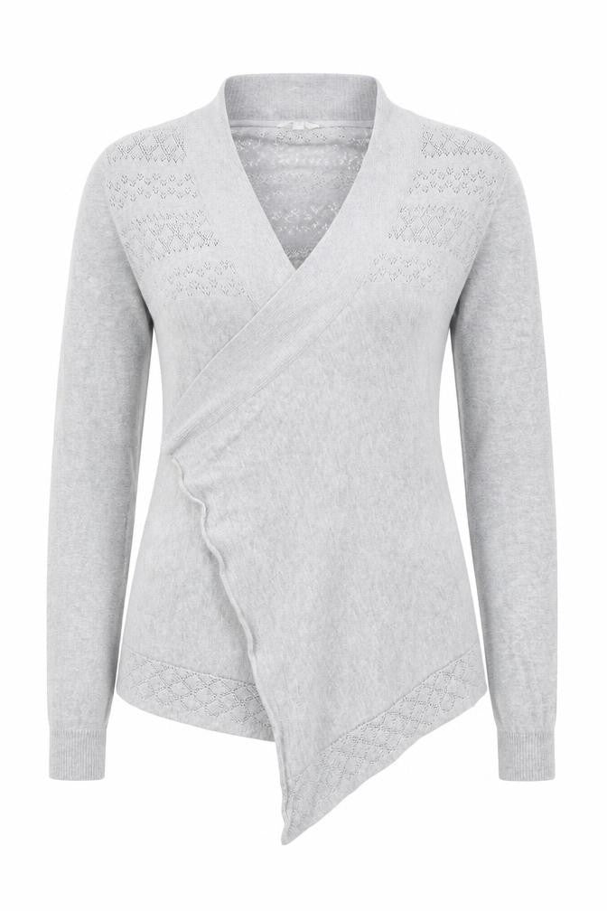 Womens UK 10 Regular FatFace Grey Cardigan Open-Knit