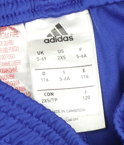 Adidas Boys Blue Athletic Football Shorts 5-6 Years