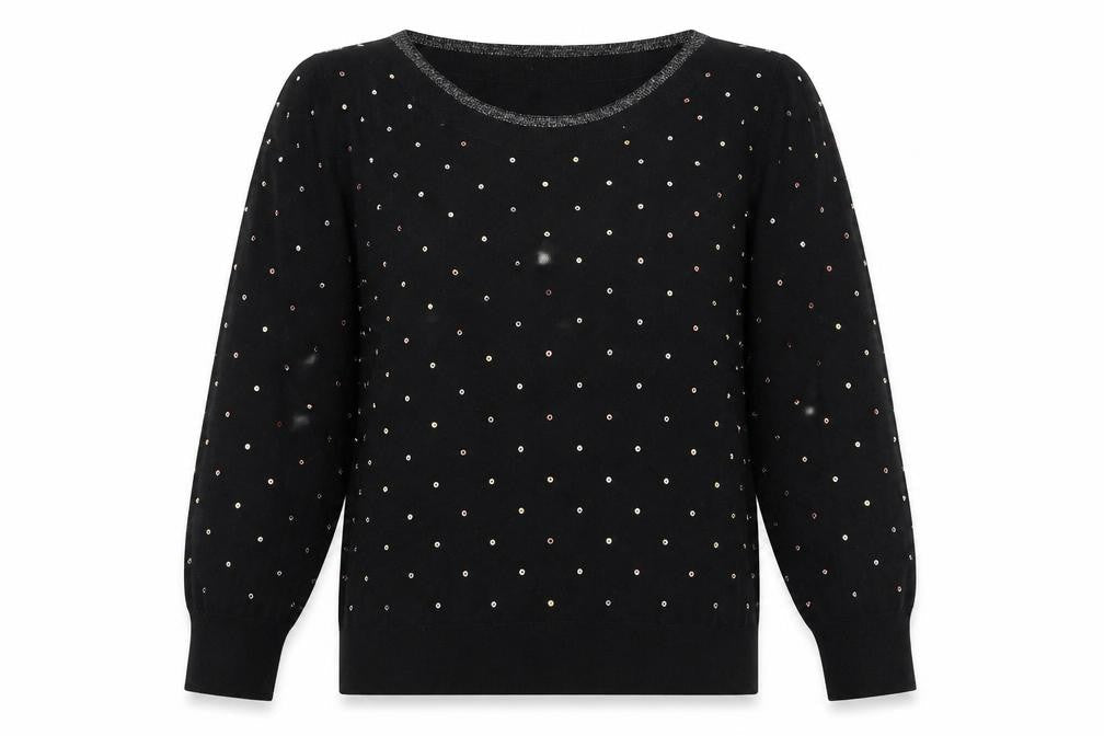 Roman Women's Black Knit T-Shirt Size 8