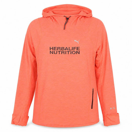 Puma Unisex Orange Hooded Pullover, Size 16, Long Sleeve