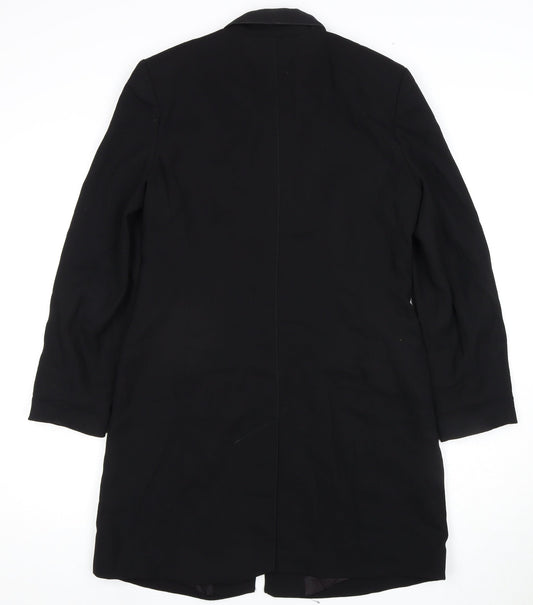 Jaeger Women's Black Wool Overcoat, Size 8, Classic Style