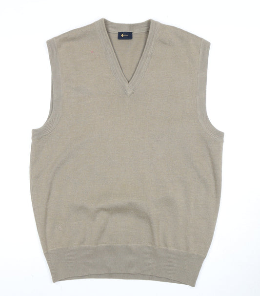 Lacoste Men's Beige V-Neck Sleeveless Vest - Size L