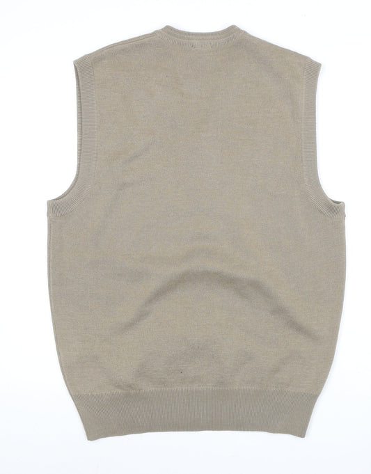 Lacoste Men's Beige V-Neck Sleeveless Vest - Size L