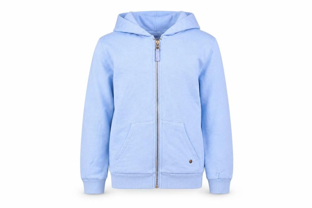 Front view of Marks & Spencer girls’ blue full zip hoodie 10-11 years