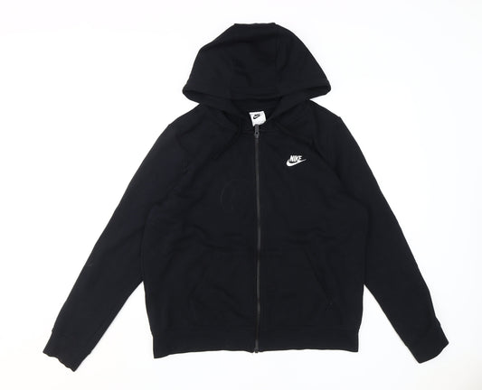 Nike Men's Black Full Zip Hoodie Size L Logo Design