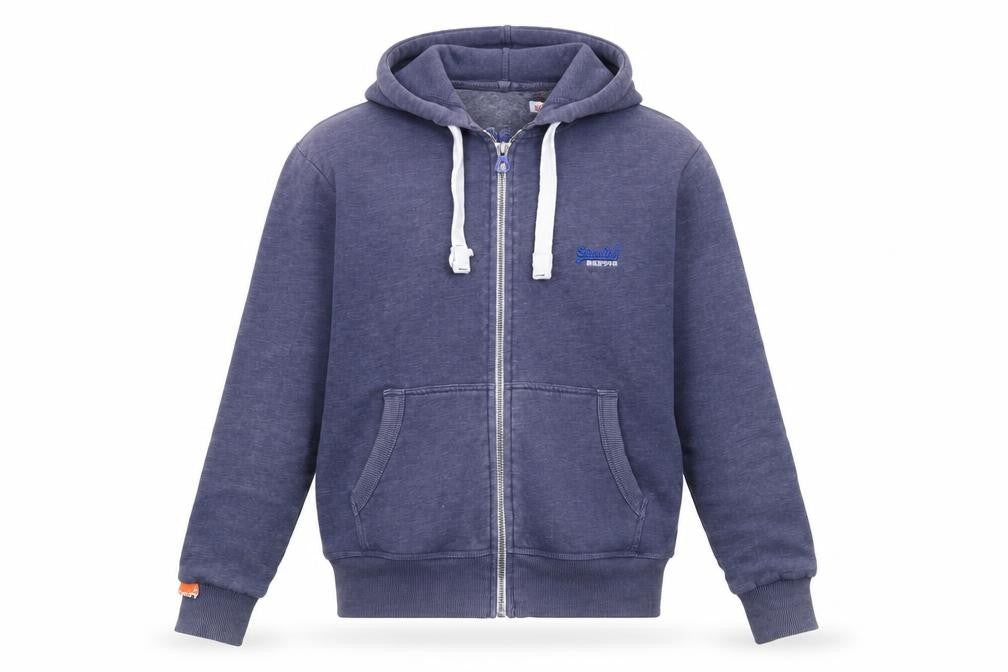 Mens UK M Regular Superdry Blue Full Zip Hoodie