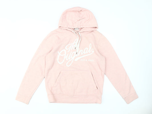 Jack & Jones Women's Pink Pullover Hoodie, Small