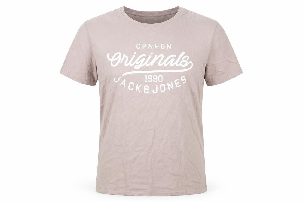 Mens UK Size L JACK & JONES Beige  Cotton T-Shirt