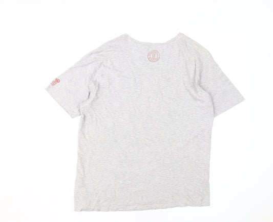 Crosshatch Men's Grey Graphic Print T-Shirt, L