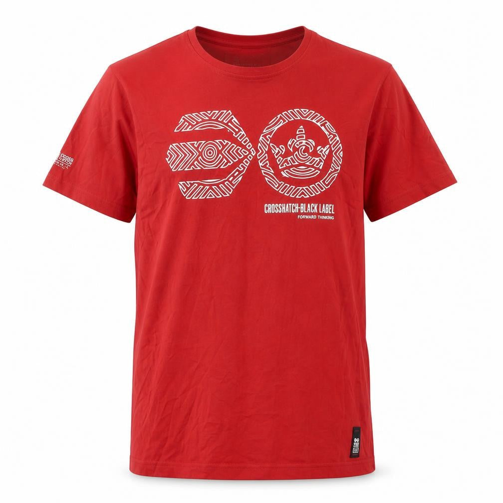 Mens UK Size M Crosshatch Red  Cotton T-Shirt