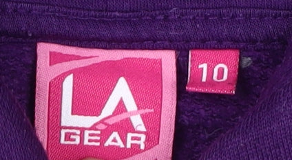 LA Gear Teens Purple Hoodie Pullover Size 10 Casual