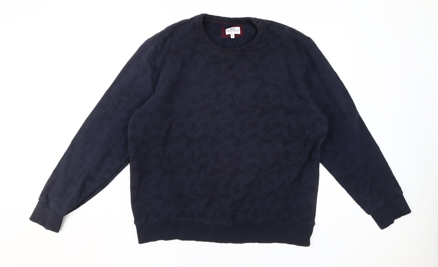Next Men's Blue XL Sweatshirt in Jersey Cotton Blend