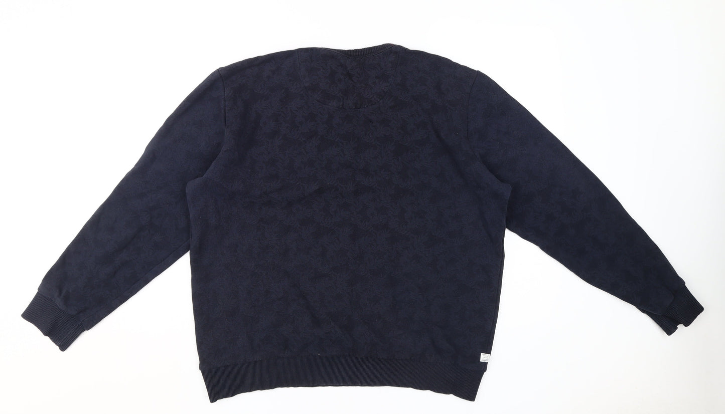 Next Men's Blue XL Sweatshirt in Jersey Cotton Blend