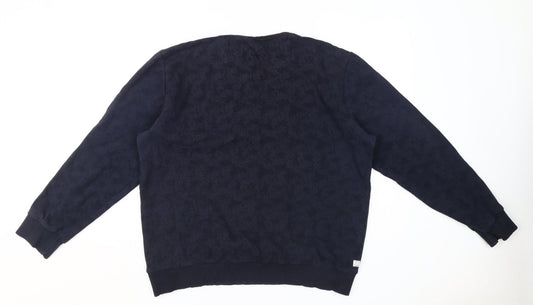 Next Men's Blue XL Sweatshirt in Jersey Cotton Blend