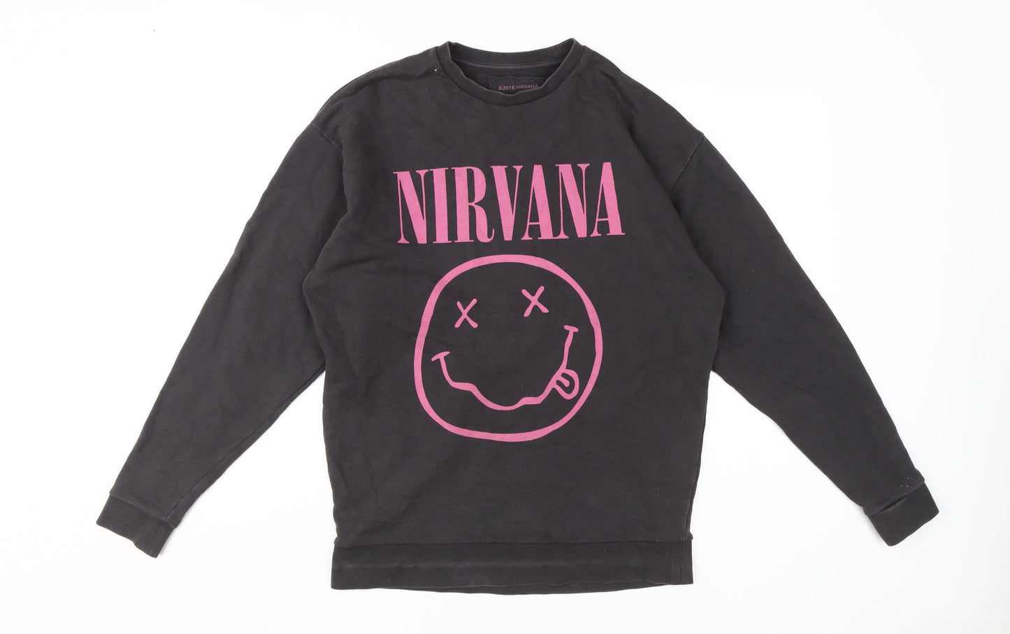 ASOS Nirvana Black XS Pullover Sweatshirt Unisex