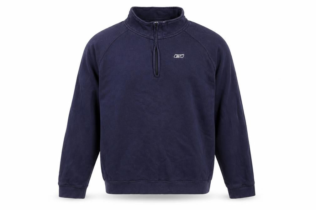 Mens UK XL Regular Reebok Blue 1/4 Zip Sweatshirt