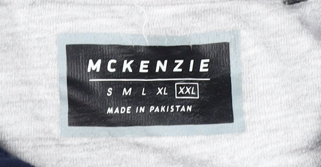 McKenzie Men's Grey XL Logo Pullover Hoodie