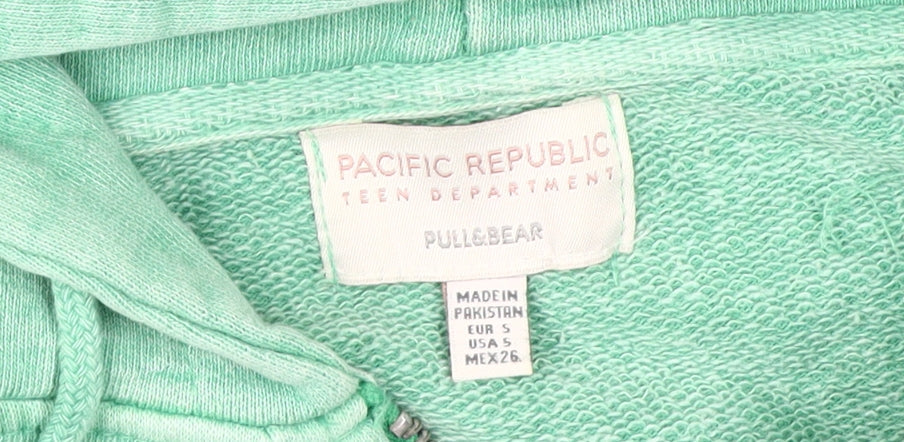 Pull & Bear Teens Green Full Zip Hoodie S