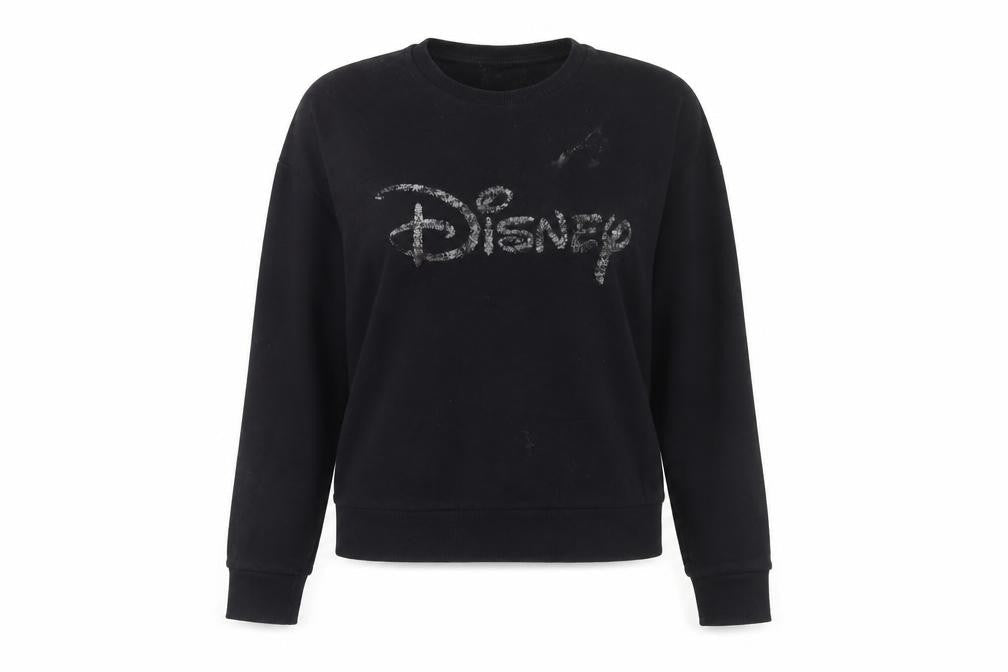 Womens UK 10/12 Regular Disney Black Pullover Sweatshirt