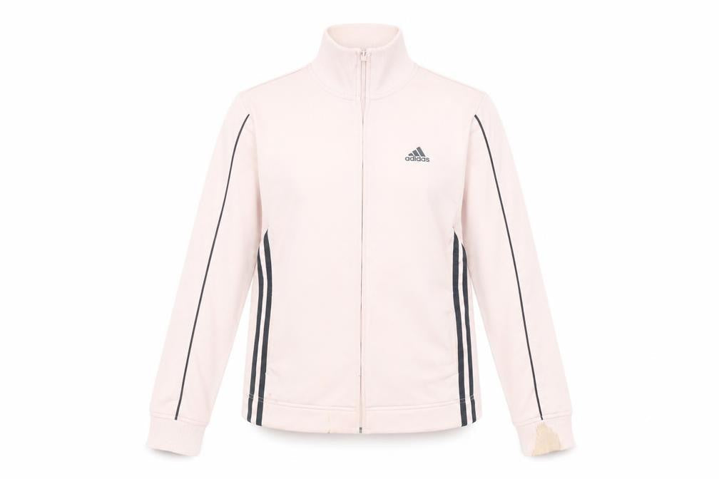 Womens UK 10 Regular adidas Pink Full Zip Sweatshirt