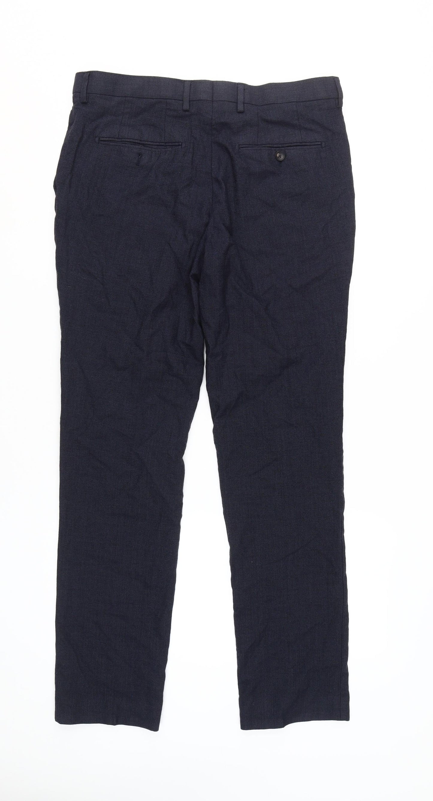 Next Men's Black Wool Trousers Size 34