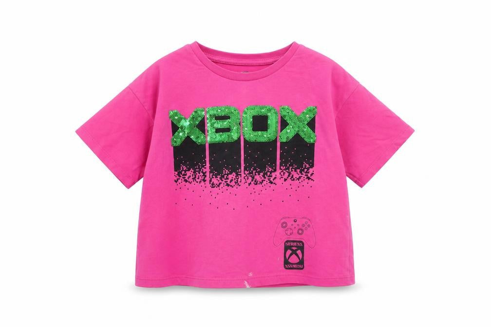 Front view of George girls’ pink xbox graphic t-shirt 9-10 years