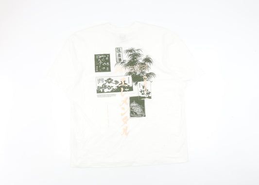 River Island Men's XL White Graphic Art T-Shirt