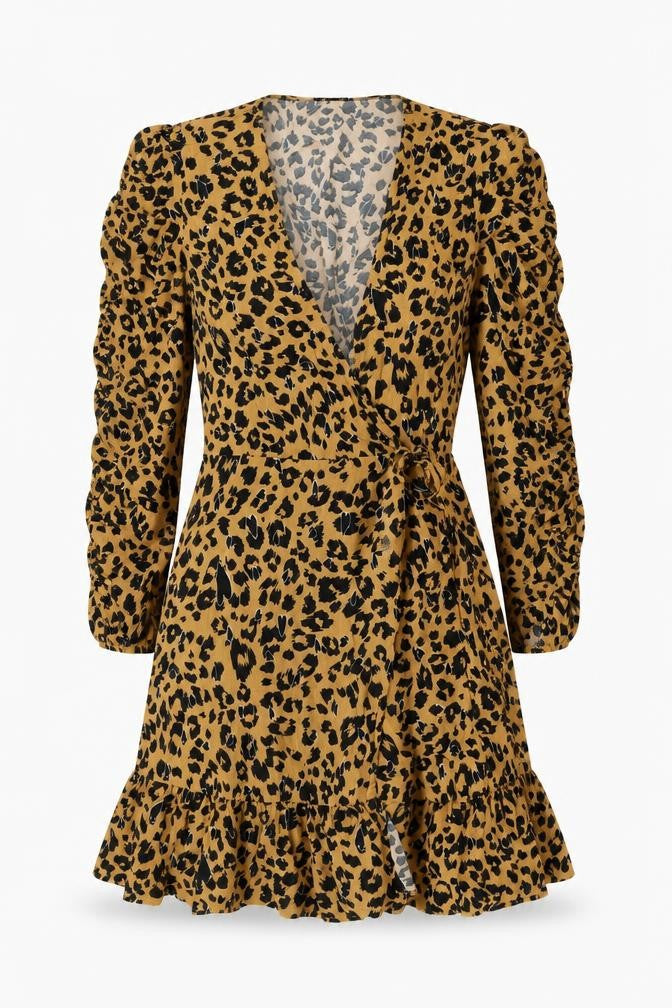 Topshop Women’s Animal Print Dress, Size 14, Viscose