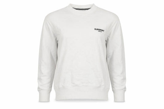 Unisex Adults UK S Regular Superdry White Pullover Sweatshirt