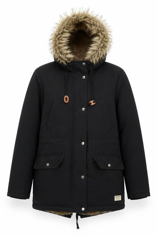 Womens UK Size 10  Jack Wills Black Polyester Coat