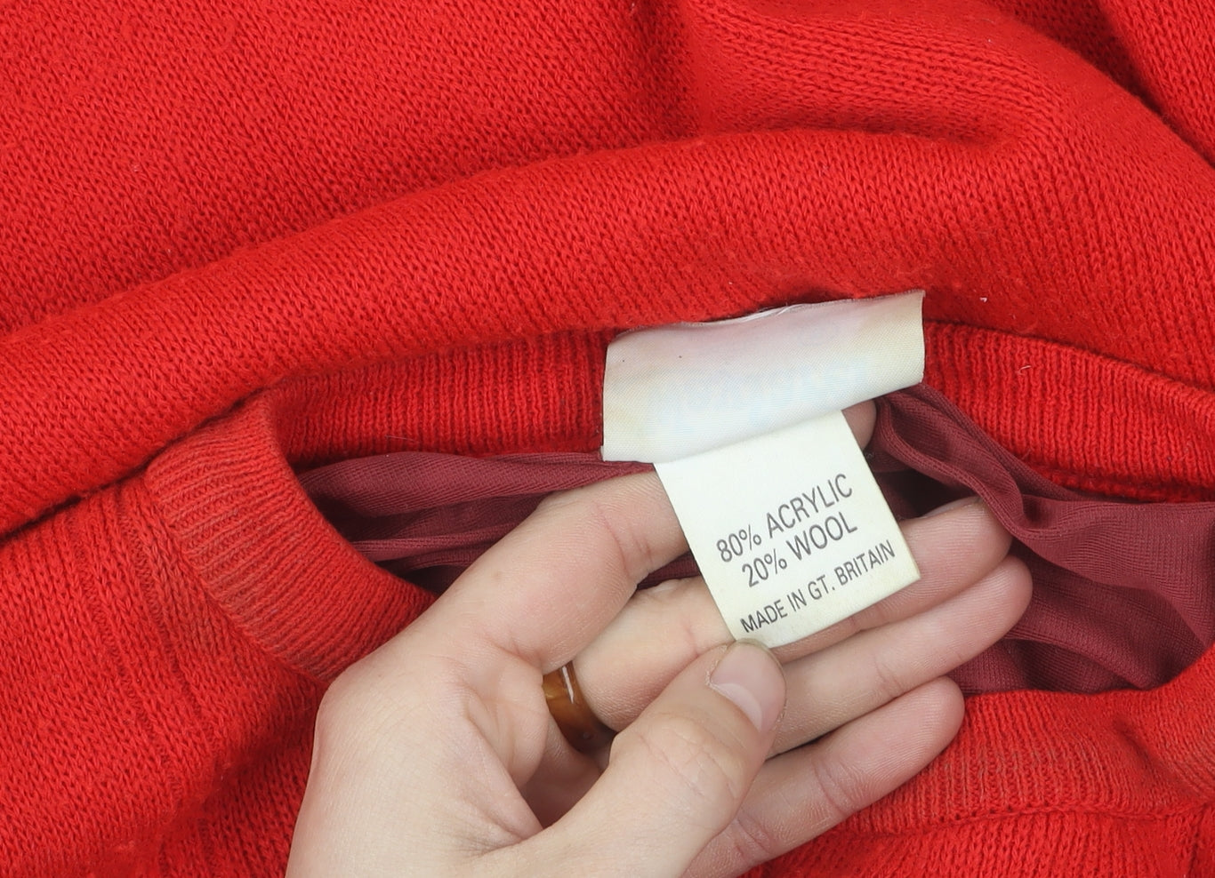 Wayfarer Men's Red Pullover Jumper S - Vintage Knit