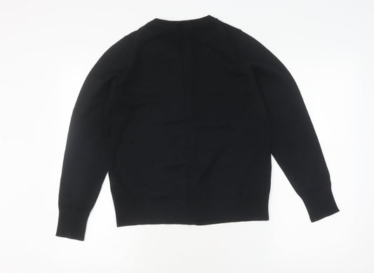 Boden Women's Black Cardigan M Knit Button Crew Neck