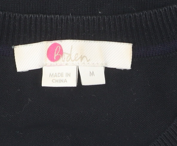Boden Women's Black Cardigan M Knit Button Crew Neck