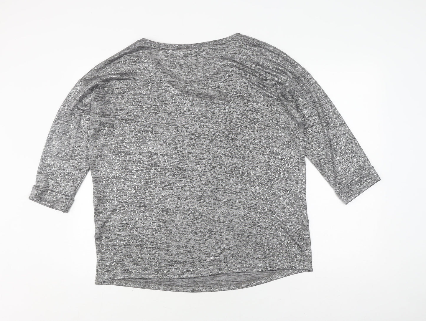 Wallis Women's Grey Knit Blouse, M, 3/4 Sleeve