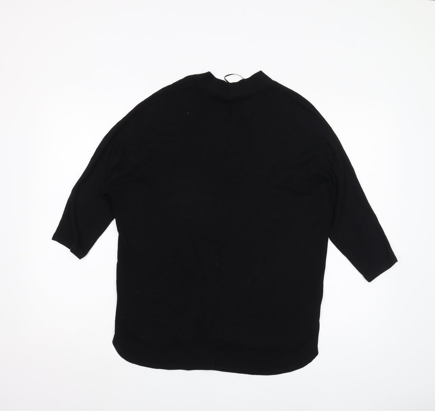 Phase Eight Black Viscose Tunic, S, Women's 3/4 Sleeve
