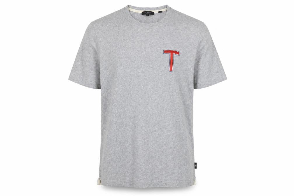 Mens UK Size L Ted Baker Grey  Cotton T-Shirt