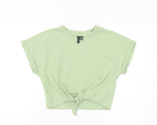 Vero Moda Women's Green Cropped Crew Neck T-Shirt XS