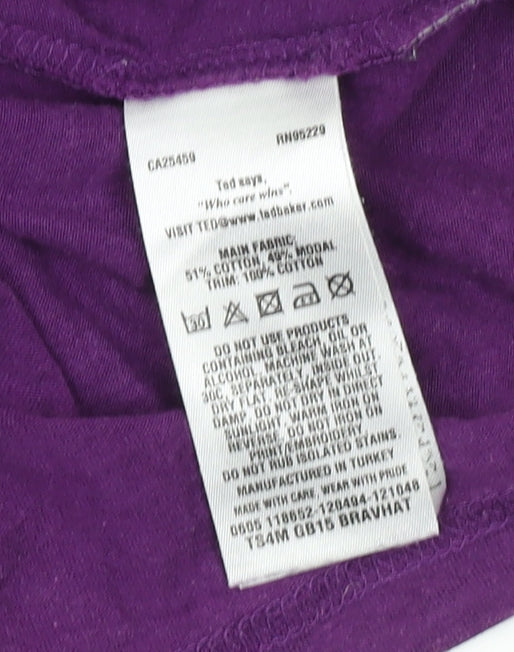 Ted Baker Men's Purple V-Neck T-Shirt M