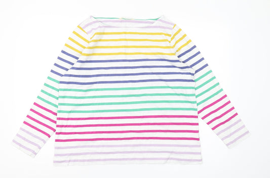 Woolovers Women's Multicoloured Striped T-Shirt L