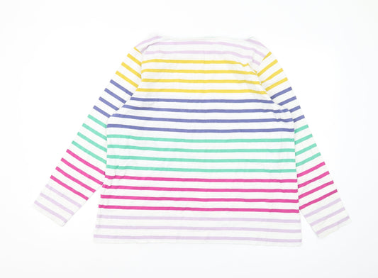 Woolovers Women's Multicoloured Striped T-Shirt L