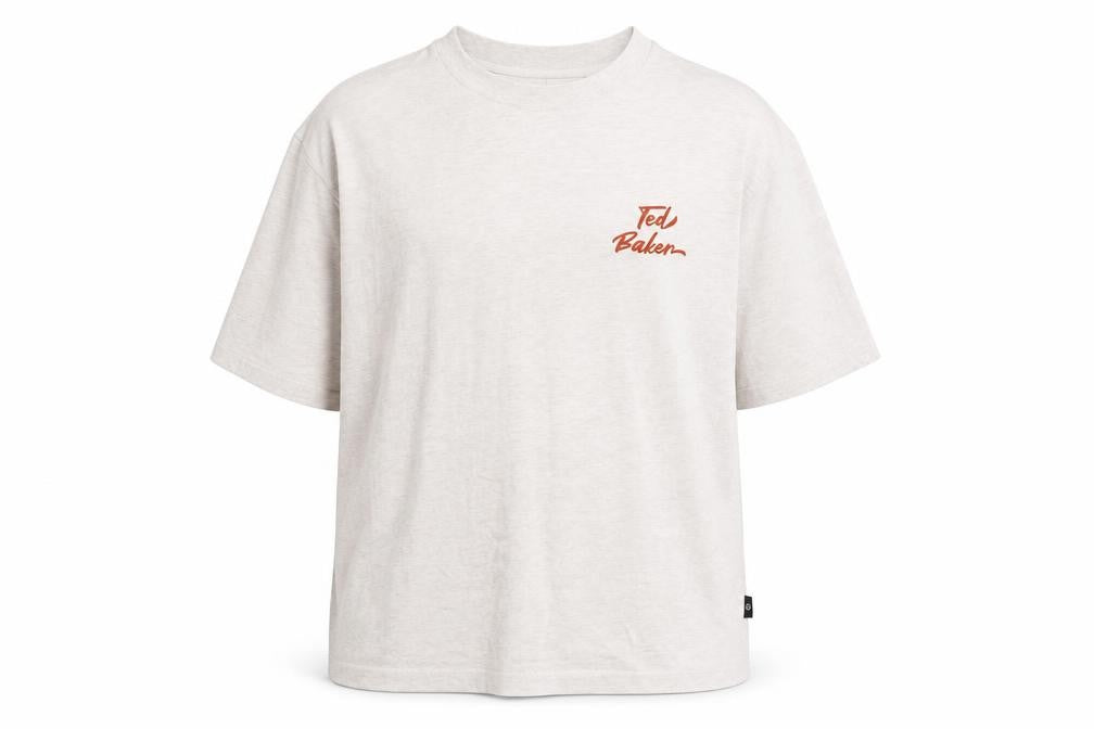 Mens UK Size L Ted Baker Beige  Cotton Blend T-Shirt